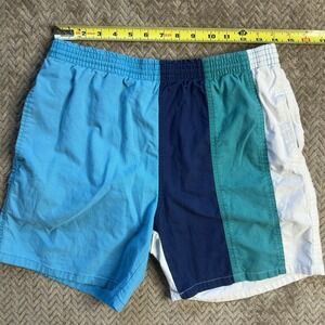 Vintage Givenchy Activewear Shorts Medium Cotton Blue Green 90s Designer